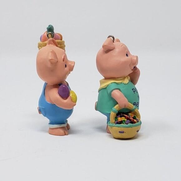 2 Hallmark Piglet Spring Ornament | Ham n Eggs + Pork n Beans - Picture 3 of 7